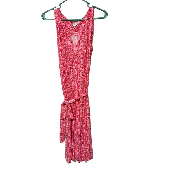 Gap Pink Summer Dress Floral Paisley Printed Midi Dress Size Medium - Picture 1 of 5